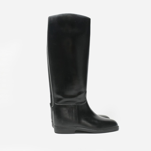 AIGLE Coupe Saumur Rubber Black Riding Boots - Picture 1 of 11
